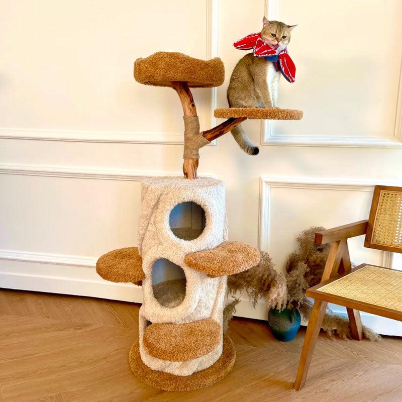 Treehouse Cat Tree for Multiple Cats Climbing Condo