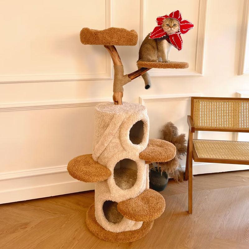 Treehouse Cat Tree for Multiple Cats Climbing Condo