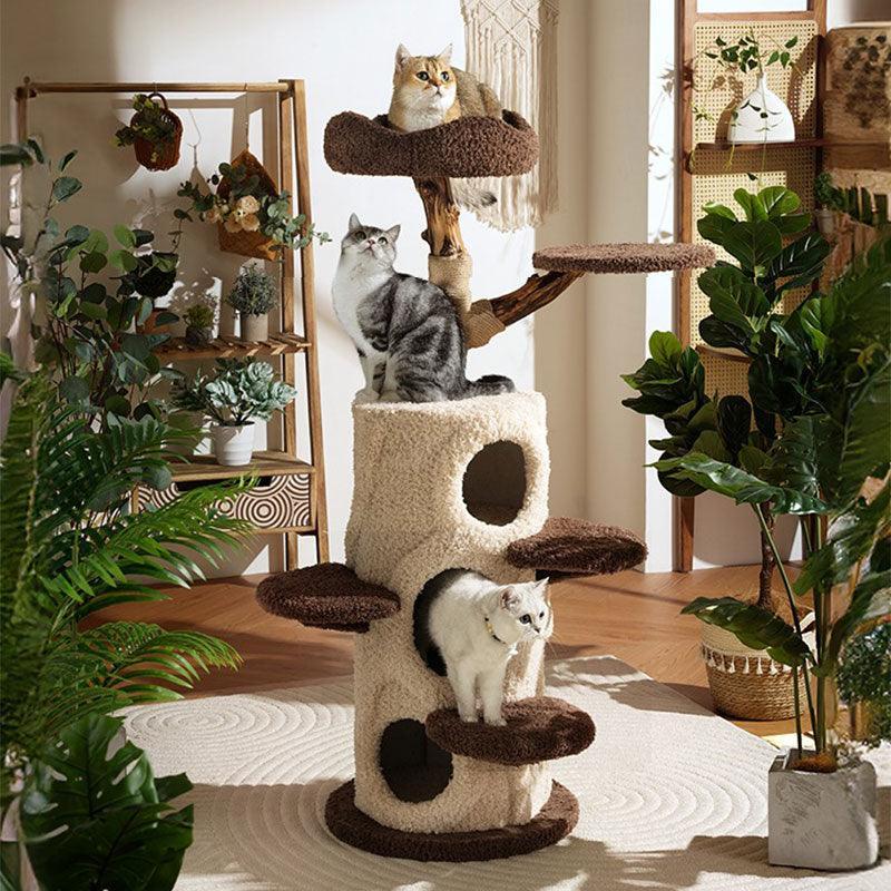 Treehouse Cat Tree for Multiple Cats Climbing Condo