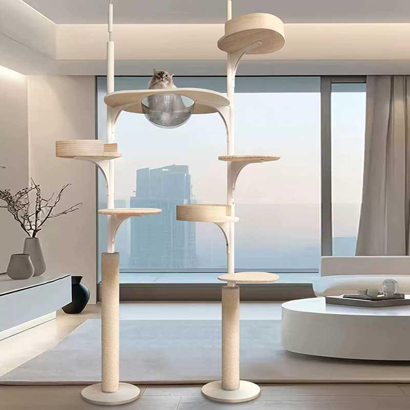Twin Towers Floor to Ceiling Cat Climbing Tree