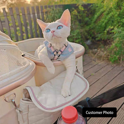 Twin Two-Seater Pet Stroller Cat Wheel Pram