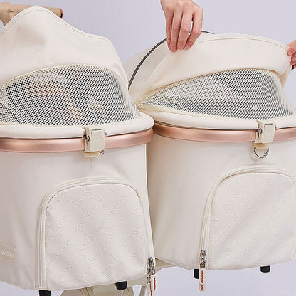 Twin Two-Seater Pet Stroller Cat Wheel Pram