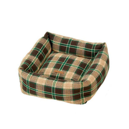 Vintage Plaid Cat Sofa Square Cat Bed