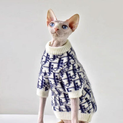 Warm Devon Sphynx Hairless Cat Clothes Pullover Sweater
