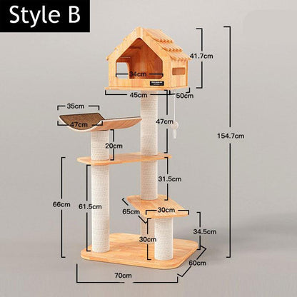 Wooden House Large Cat Climbing Tower