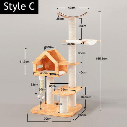 Wooden House Large Cat Climbing Tower