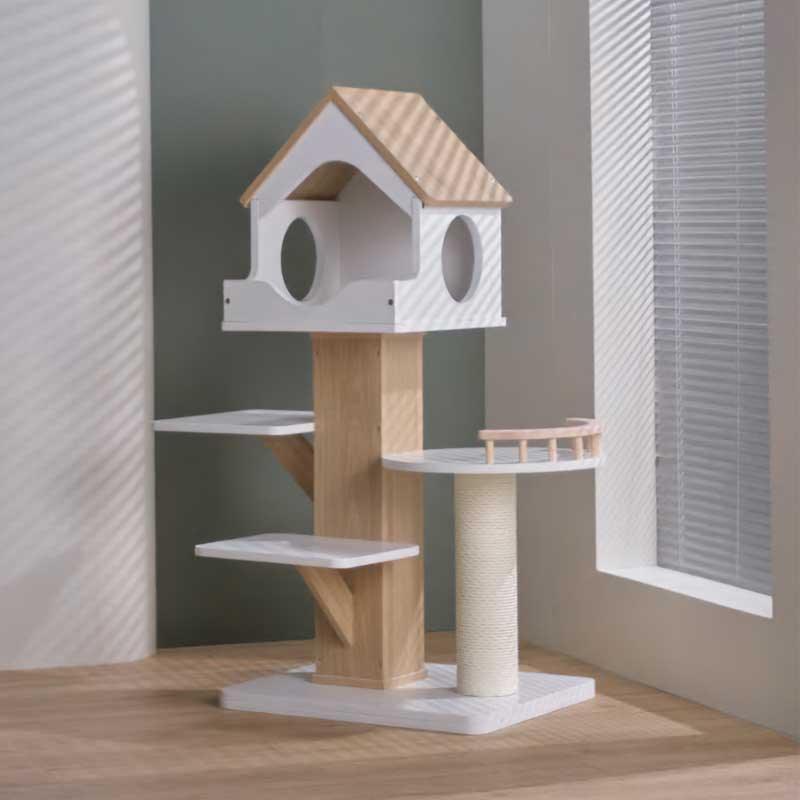 Wooden House Cat Climbing Frame Tower Tree