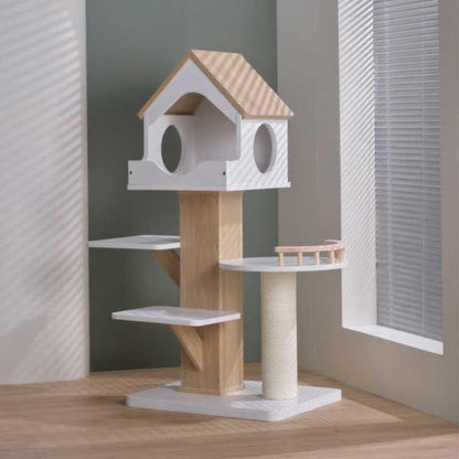 Wooden House Cat Climbing Frame Tower Tree