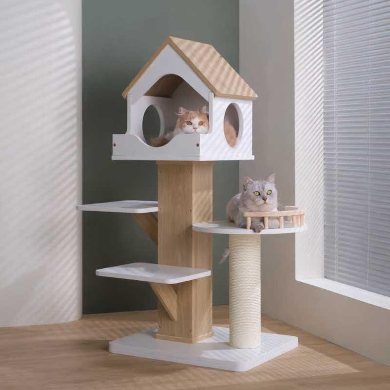 Wooden House Cat Climbing Frame Tower Tree