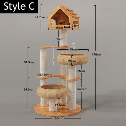 Wooden House Large Cat Climbing Tower
