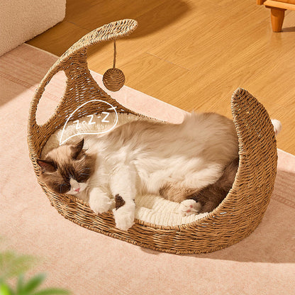 Woven Moon Cozy Breathable Cat Bed
