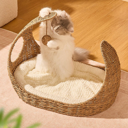 Woven Moon Cozy Breathable Cat Bed