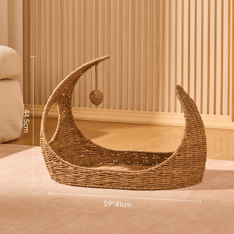 Woven Moon Cozy Breathable Cat Bed