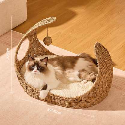 Woven Moon Cozy Breathable Cat Bed