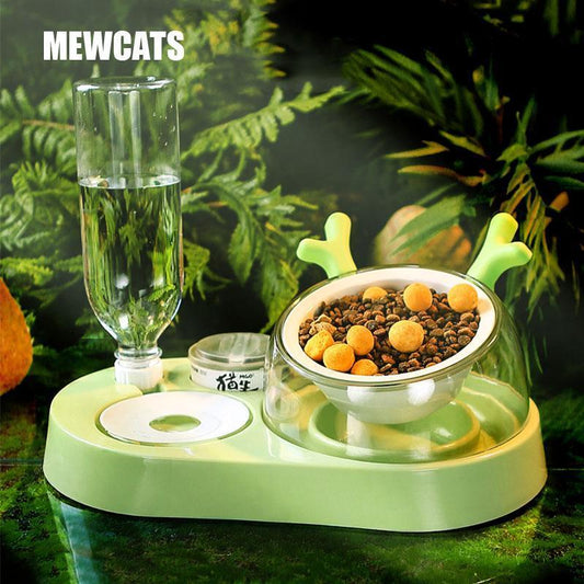 Antler Cat Water Food Bowl Automatic Drinking - MEWCATS