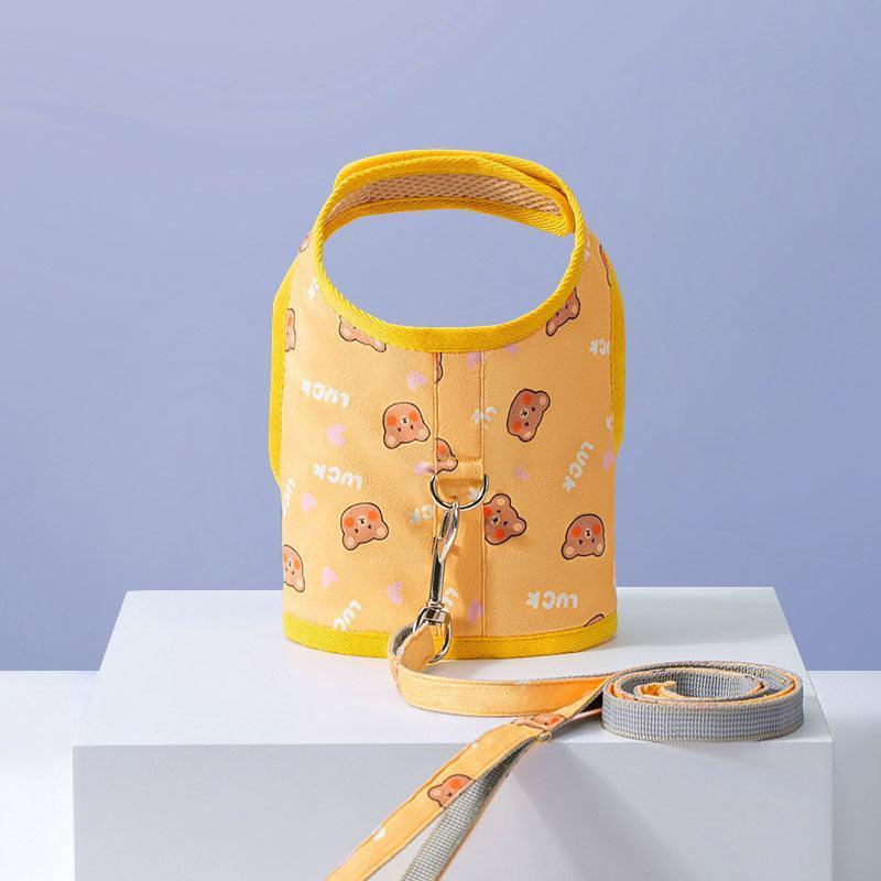 Cat harness Cat Leash Set Yellow Outdoor Escape Proof