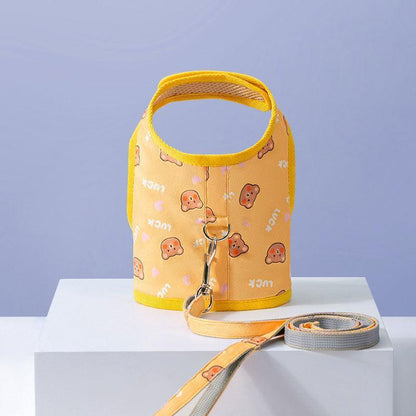 Cat harness Cat Leash Set Yellow Outdoor Escape Proof