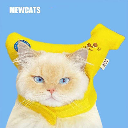 Banana Plush Cat Headgear Funny Pet Cone