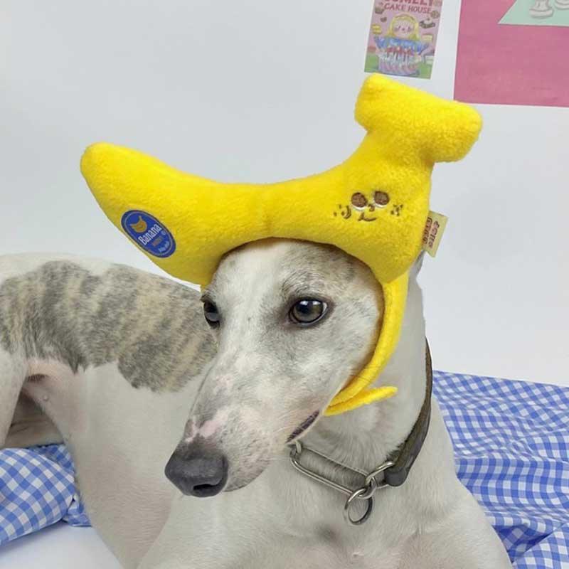 Banana Plush Cat Headgear Funny Pet Cone