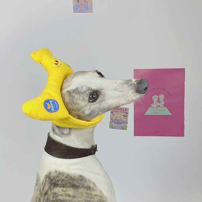 Banana Plush Cat Headgear Funny Pet Cone