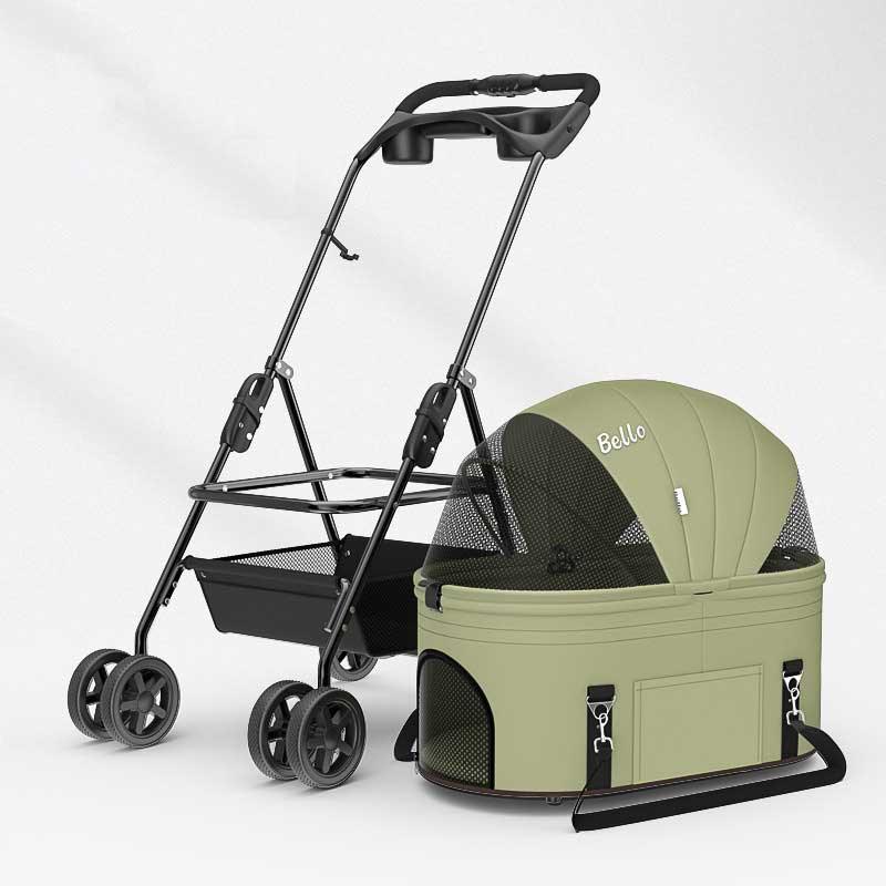 Detachable Cat Stroller 3 Style Carrier Handbag Green On Wheels