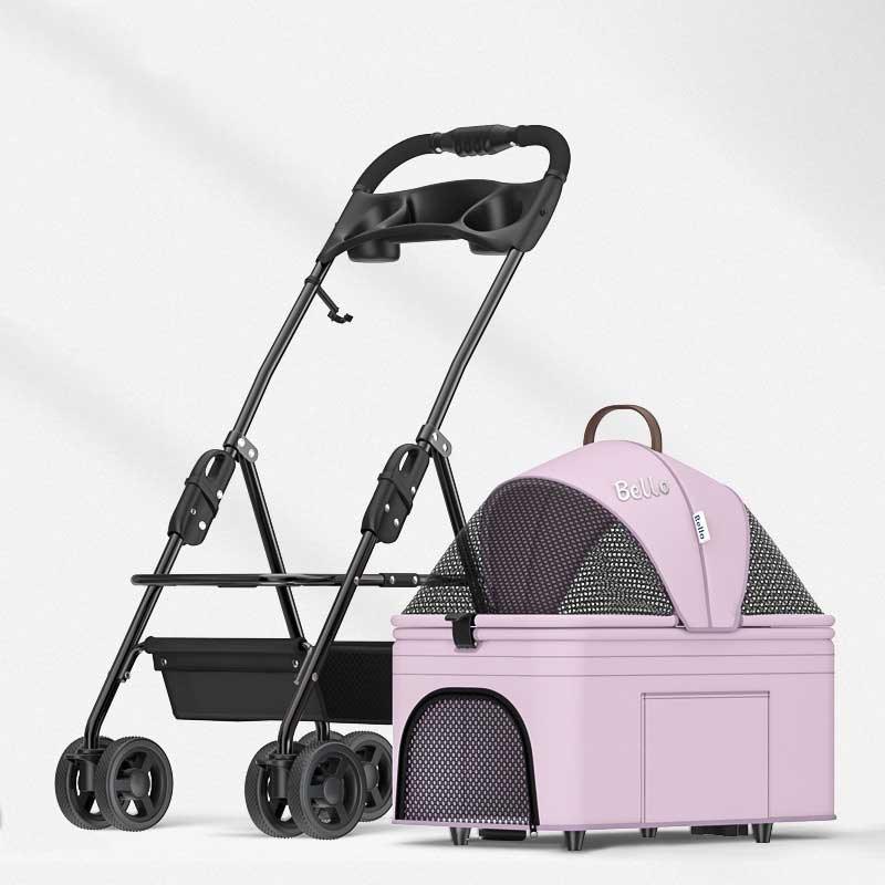 Detachable Cat Stroller 3 Style Carrier Handbag Pink On Wheels