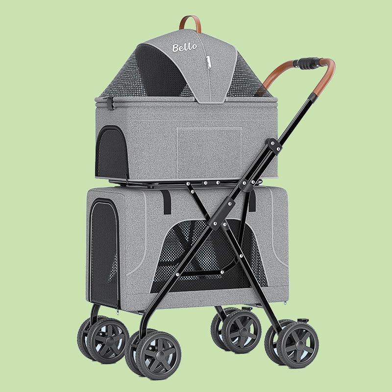 Bello Detachable Double Stroller 3 Color Cat Carrier with Wheels - MEWCATS