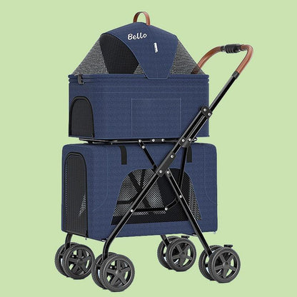 Bello Detachable Double Stroller 3 Color Cat Carrier with Wheels - MEWCATS
