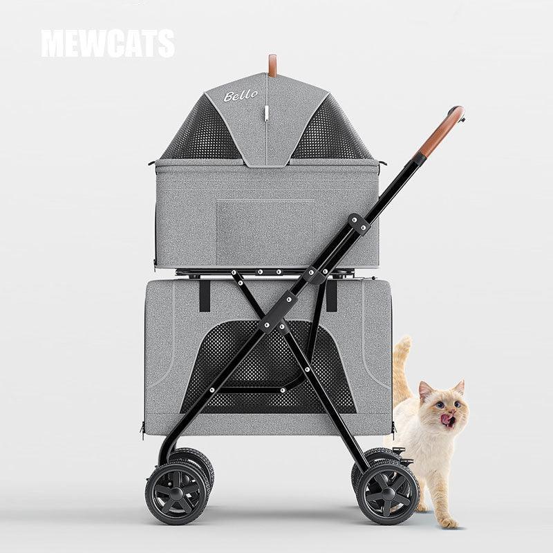 double stroller detachable Bello Detachable Double Stroller 3 Color Cat Carrier with Wheels