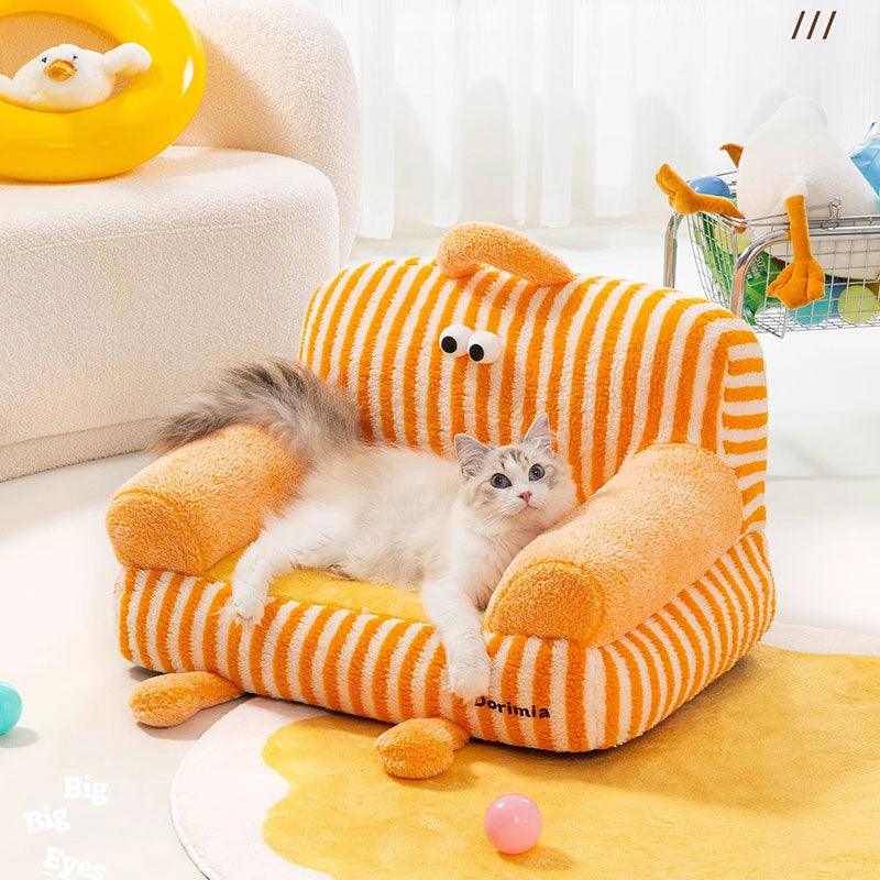 Big Eye Warm Cat Sofa Blue Couch Bed - MEWCATS