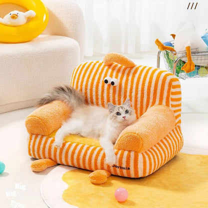 Big Eye Warm Cat Sofa Blue Couch Bed - MEWCATS