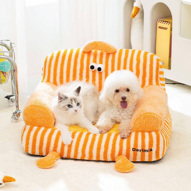 Big Eye Warm Cat Sofa Blue Couch Bed - MEWCATS