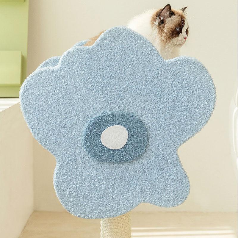 Blue Flower Cat Climbing Frame Sisal Column Cat Tree