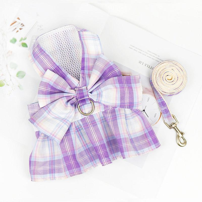 Bow Tie Cat Harness JK 3 Color Hiking Leash Set Cat Lead - MEWCATS