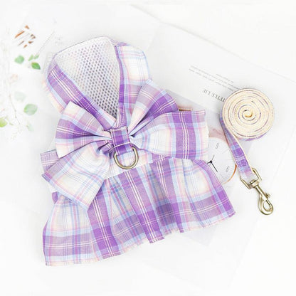 Bow Tie Cat Harness JK 3 Color Hiking Leash Set Cat Lead - MEWCATS