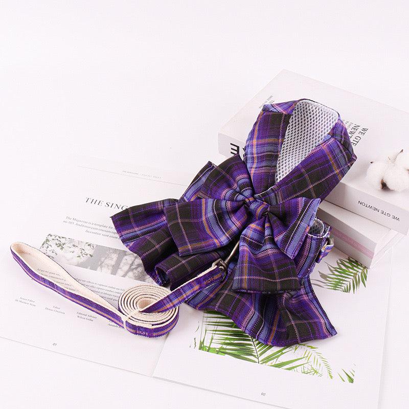 Bow Tie Cat Harness JK 3 Color Hiking Leash Set Cat Lead - MEWCATS