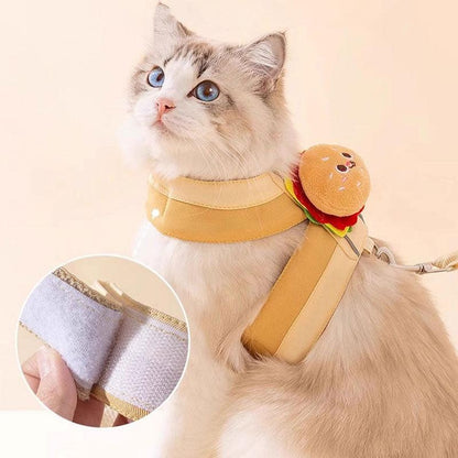 Burger Fries Cute Cat Leash Harness - MEWCATS
