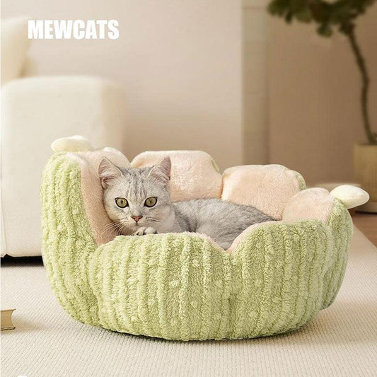 Cactus Cat Bed 2 Color Fluffy Warm Cat Nest - MEWCATS