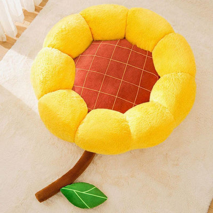 Sunflower Cat Bed Cute Mat Removable Washable Warm Cat Nest