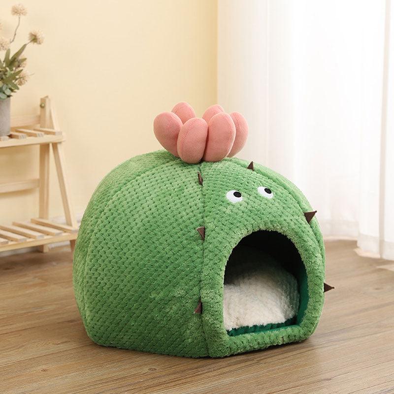 Cat Bed House 4 Style Cactus Shape Fluffy Soft Pet Nest Cushion Couch
