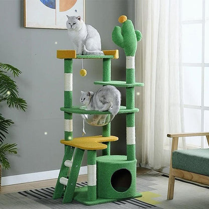 Cactus Cat Climbing Frame Tall Tower 4 Style Kitty Tree - MEWCATS