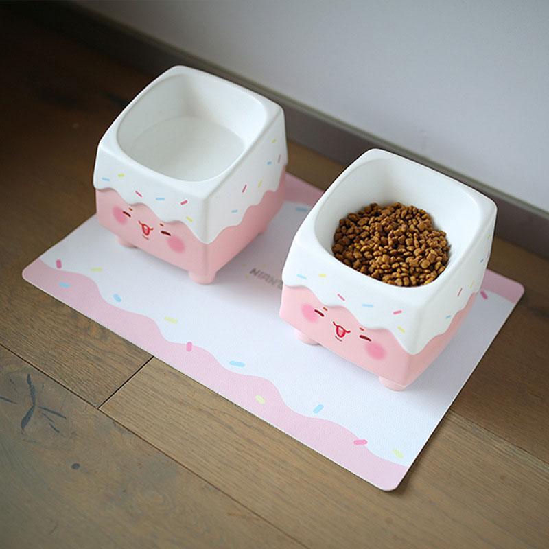 Cake Cat Food Water Bowl Elevated Cat Bowls