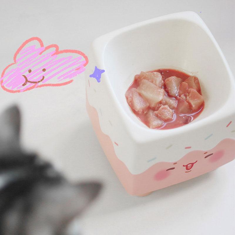 Cake Cat Food Water Bowl Elevated Cat Bowls