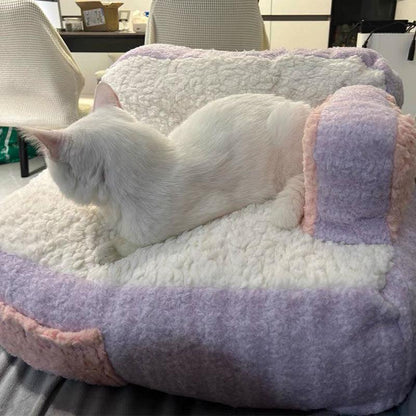 Cake Sofa Cat Bed Warm Thickened 2 Color Pet Nest - MEWCATS