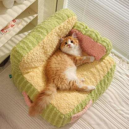 Cake Sofa Cat Bed Warm Thickened 2 Color Pet Nest