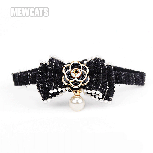 Camellia Cat Collar with Pearls - MEWCATS