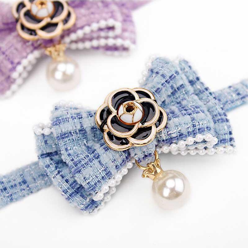 Camellia Cat Collar with Pearls - MEWCATS