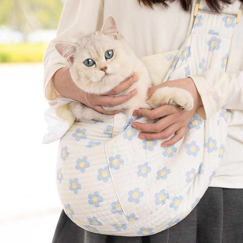Cat Sling Bag Outdoor Travel Canvas Single Shoulder Handbag Cat Carrier Bag - MEWCATS