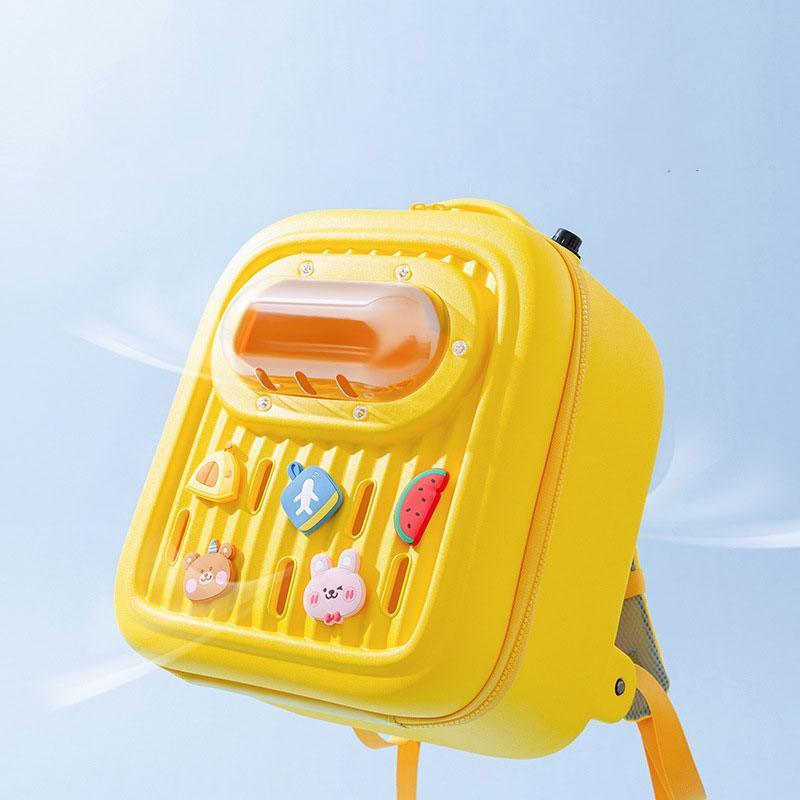Summer Cat Carrier Backpack Large Capacity Space Capsule Yellow Pet Bag