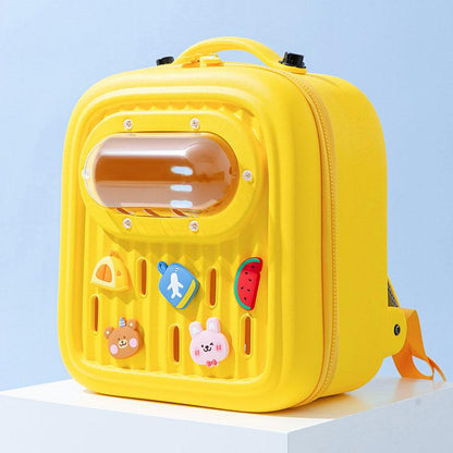 Summer Cat Carrier Backpack Large Capacity Space Capsule Yellow Pet Bag